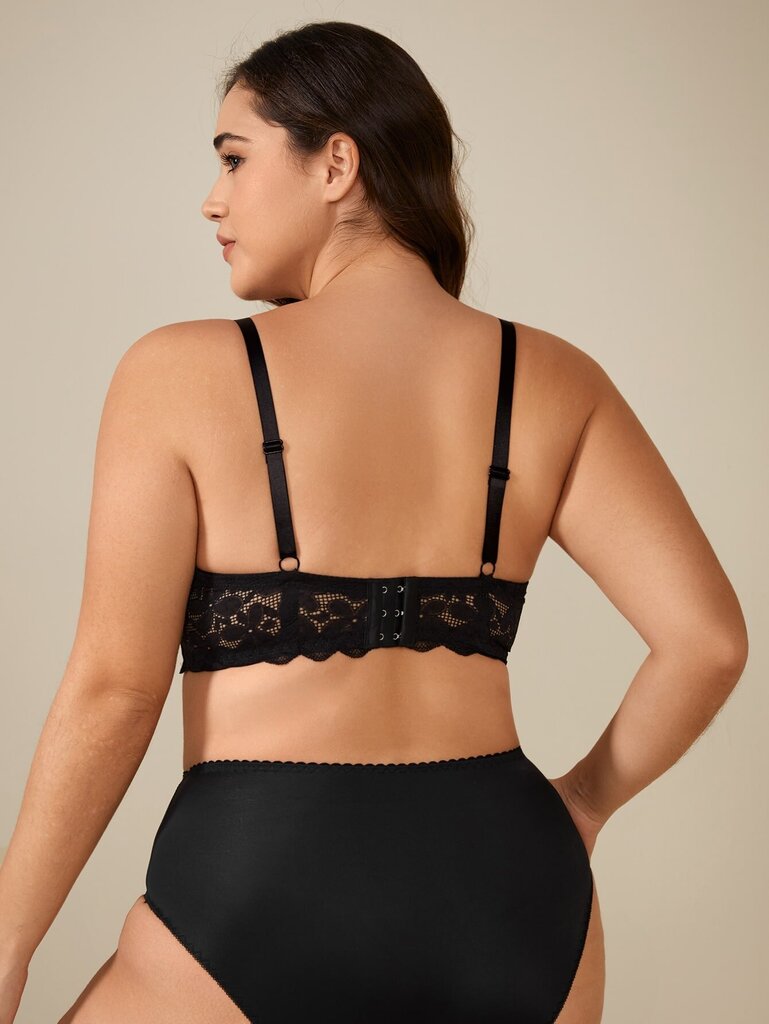 Plus pitsikoristelujouset edessä Underwire Bra·Black·90E hinta ja tiedot | Naisten aluspaidat | hobbyhall.fi