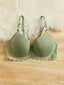 Plus Lace Trim Bow Etu Underwire Bra·Mint Green·90D hinta ja tiedot | Naisten aluspaidat | hobbyhall.fi