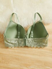 Plus Lace Trim Bow Etu Underwire Bra·Mint Green·90D hinta ja tiedot | Naisten aluspaidat | hobbyhall.fi