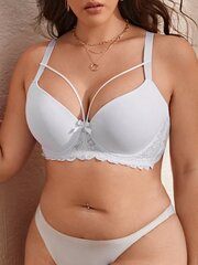 Plus pitsikoristelujouset edessä Underwire Bra·White·100D hinta ja tiedot | Naisten aluspaidat | hobbyhall.fi