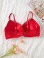 Plus kukkapitsi Underwire Bra·Red·100D hinta ja tiedot | Naisten aluspaidat | hobbyhall.fi