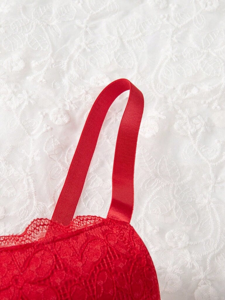 Plus kukkapitsi Underwire Bra·Red·100D hinta ja tiedot | Naisten aluspaidat | hobbyhall.fi