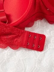 Plus kukkapitsi Underwire Bra·Red·90C hinta ja tiedot | Naisten aluspaidat | hobbyhall.fi