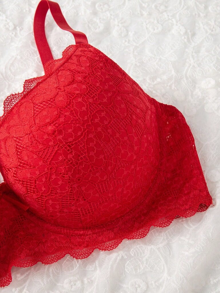 Plus kukkapitsi Underwire Bra·Red·90E hinta ja tiedot | Naisten aluspaidat | hobbyhall.fi