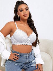 Plus kukkapitsi Underwire Bra·White·85C hinta ja tiedot | Naisten aluspaidat | hobbyhall.fi