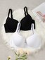 Plus 2kpl Solid Underwire Push Up Bra·mustavalkoinen·85D hinta ja tiedot | Naisten aluspaidat | hobbyhall.fi