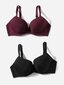 Plus 2kpl Solid Underwire Push Up Bra·Multicolor·105D hinta ja tiedot | Naisten aluspaidat | hobbyhall.fi