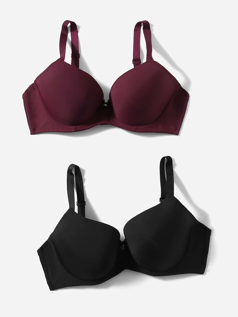 Plus 2kpl Solid Underwire Push Up Bra·Multicolor·95C hinta ja tiedot | Naisten aluspaidat | hobbyhall.fi