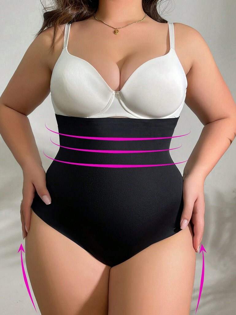 Naisten plus-koon vatsaa kiristävä bodysuit·musta·2XL hinta ja tiedot | Naisten aluspaidat | hobbyhall.fi