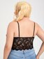 Plus-koon kukkainen pitsi kampasimpukkaviiraus Bralette Frenchy Wireless Alusvaatteet·musta·3XL hinta ja tiedot | Naisten aluspaidat | hobbyhall.fi