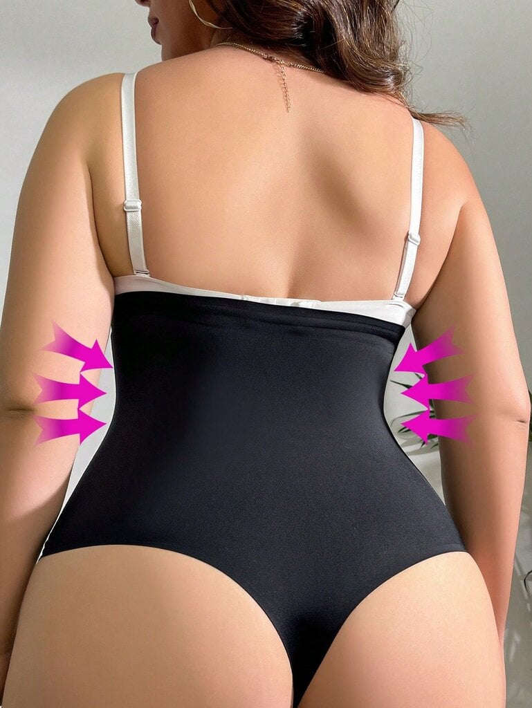 Naisten plus-koon vatsaa kiristävä bodysuit·musta·4XL hinta ja tiedot | Naisten aluspaidat | hobbyhall.fi