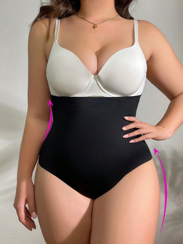 Naisten plus-koon vatsaa kiristävä bodysuit·musta·4XL hinta ja tiedot | Naisten aluspaidat | hobbyhall.fi