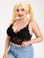 Plus-kokoinen kukkainen pitsikampasimpukkakoristelu Bralette Frenchy Wireless Alusvaatteet·musta·5XL hinta ja tiedot | Naisten aluspaidat | hobbyhall.fi