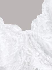 Plus Floral Lace Scallop Trim Underwire-rintaliivit Alusvaatteet·Valkoinen·3XL hinta ja tiedot | Naisten aluspaidat | hobbyhall.fi