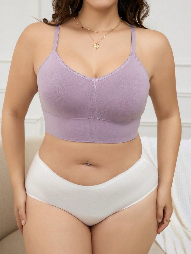 Plus Solid Bra·Lilac Purple·2XL hinta ja tiedot | Naisten aluspaidat | hobbyhall.fi