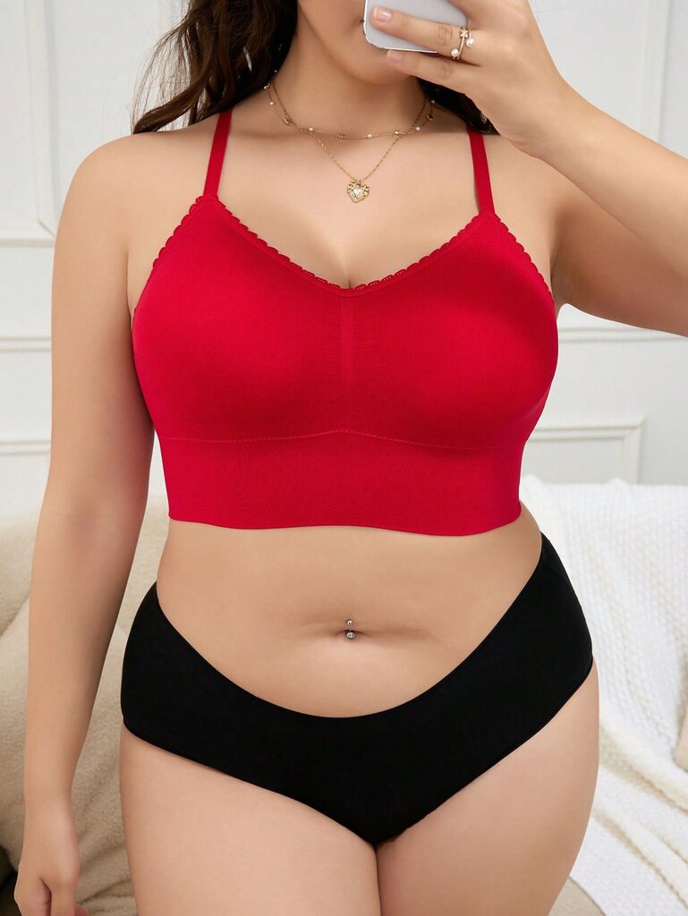 Plus Solid Bra·Red·2XL hinta ja tiedot | Naisten aluspaidat | hobbyhall.fi