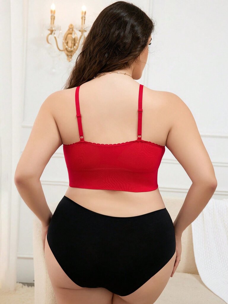 Plus Solid Bra·Red·4XL hinta ja tiedot | Naisten aluspaidat | hobbyhall.fi