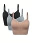 Plus 3kpl pitsikoristelu Ruched Bustier Bralette·Multicolor·2XL hinta ja tiedot | Naisten aluspaidat | hobbyhall.fi