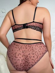 Plus Contrast Lace Underwire Alusvaatteet Set · Monivärinen · 3XL hinta ja tiedot | Naisten aluspaidat | hobbyhall.fi