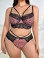 Plus Contrast Lace Underwire Alusvaatteet Set · Monivärinen · 4XL hinta ja tiedot | Naisten aluspaidat | hobbyhall.fi