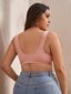 Plus kukkaprinttipainike edessä Bra·Coral Pink·4XL hinta ja tiedot | Naisten aluspaidat | hobbyhall.fi