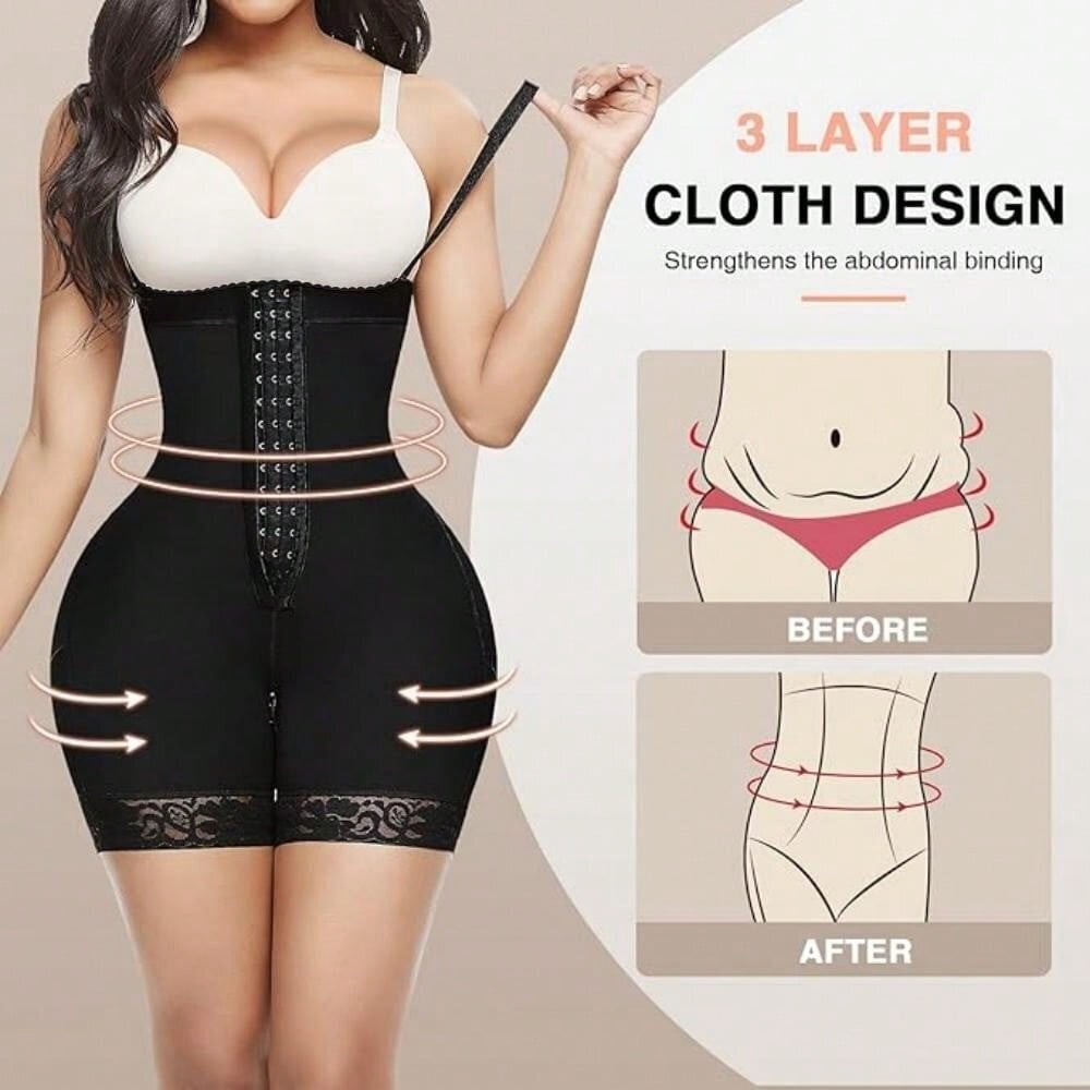 Plus Size Naisten Muotoiluvaatteet Fajas Post Kirurginen Kompressio Body Haaroissa, vetoketju edessä·musta·1XL hinta ja tiedot | Naisten aluspaidat | hobbyhall.fi