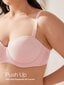 Wingslove naisten plus-kokoiset aluslangalliset push-up-olkaimeton rintaliivit · Baby Pink·80F hinta ja tiedot | Naisten aluspaidat | hobbyhall.fi