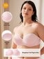 Naisten Wingslove Plus-kokoinen aluslangallinen Push Up olkaimeton rintaliivit · Baby Pink · 90D hinta ja tiedot | Naisten aluspaidat | hobbyhall.fi