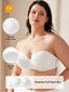 Naisten Wingslove Plus Size Underwire Push Up Olkaimeton Bra·White·80G hinta ja tiedot | Naisten aluspaidat | hobbyhall.fi