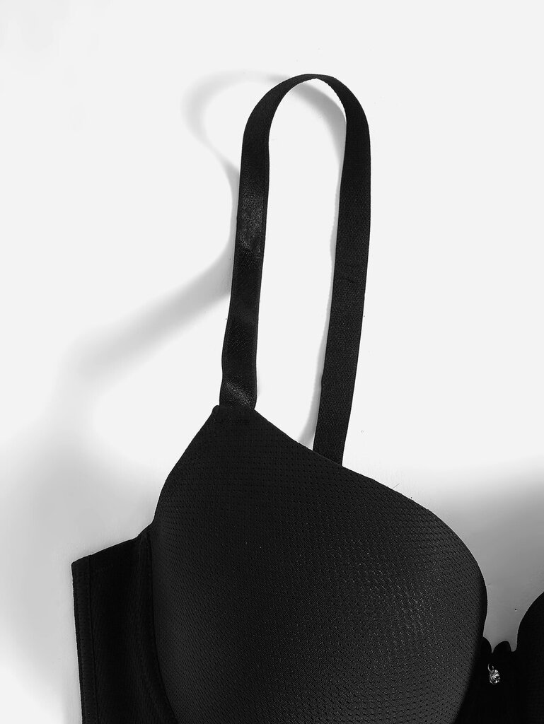 Plus Bow tekojalokivi Yksityiskohta Push Up Bra·Musta·105D hinta ja tiedot | Naisten aluspaidat | hobbyhall.fi