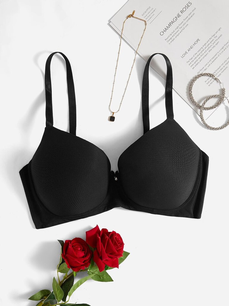 Plus Bow tekojalokivi Yksityiskohta Push Up Bra·Musta·105D hinta ja tiedot | Naisten aluspaidat | hobbyhall.fi