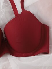 Plus Bow tekojalokivi Yksityiskohta Push Up Bra·Burgundy·105D hinta ja tiedot | Naisten aluspaidat | hobbyhall.fi