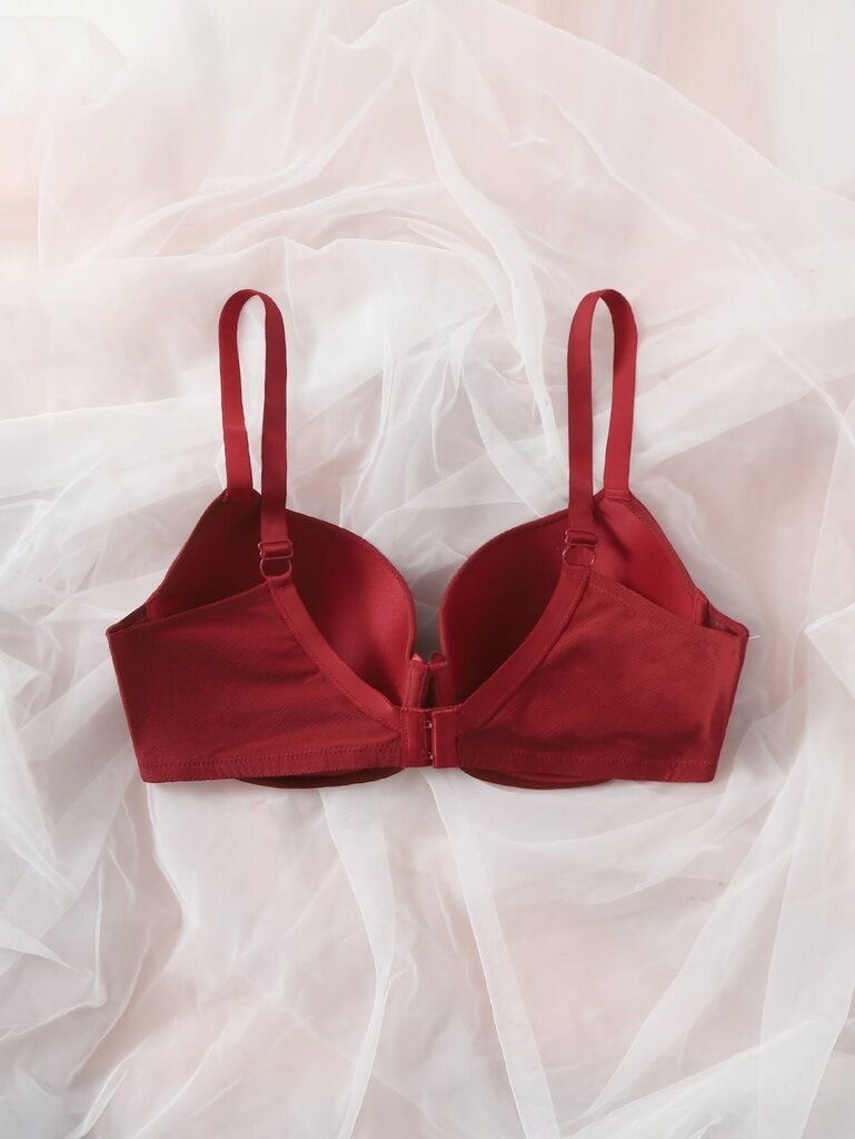 Plus Bow tekojalokivi Yksityiskohta Push Up Bra·Burgundy·85C hinta ja tiedot | Naisten aluspaidat | hobbyhall.fi