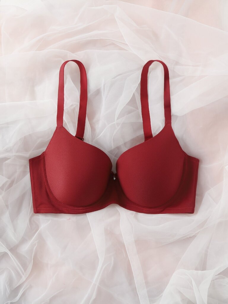 Plus Bow tekojalokivi Yksityiskohta Push Up Bra·Burgundy·90E hinta ja tiedot | Naisten aluspaidat | hobbyhall.fi