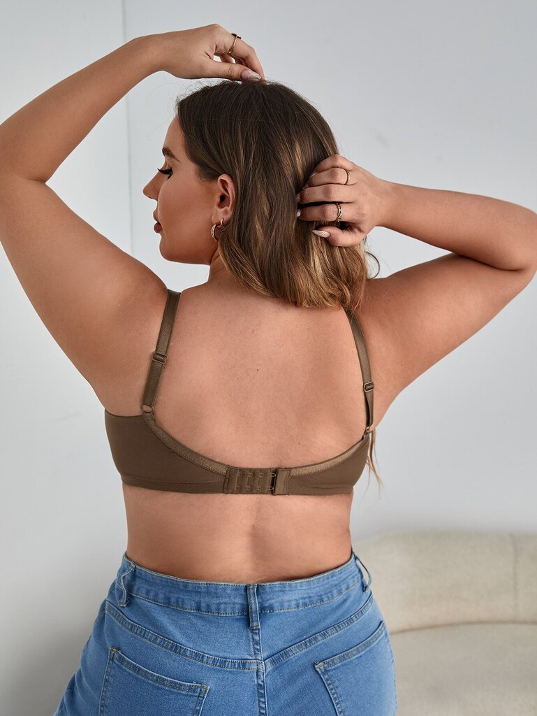 Plus Bow tekojalokivi Yksityiskohta Push Up Bra·Kahviruskea·105D hinta ja tiedot | Naisten aluspaidat | hobbyhall.fi