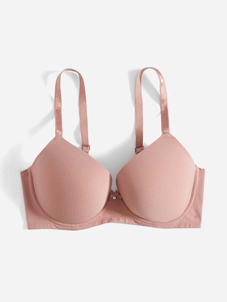 Plus Bow tekojalokivi Yksityiskohta Push Up Bra·Dusty Pink·100D hinta ja tiedot | Naisten aluspaidat | hobbyhall.fi