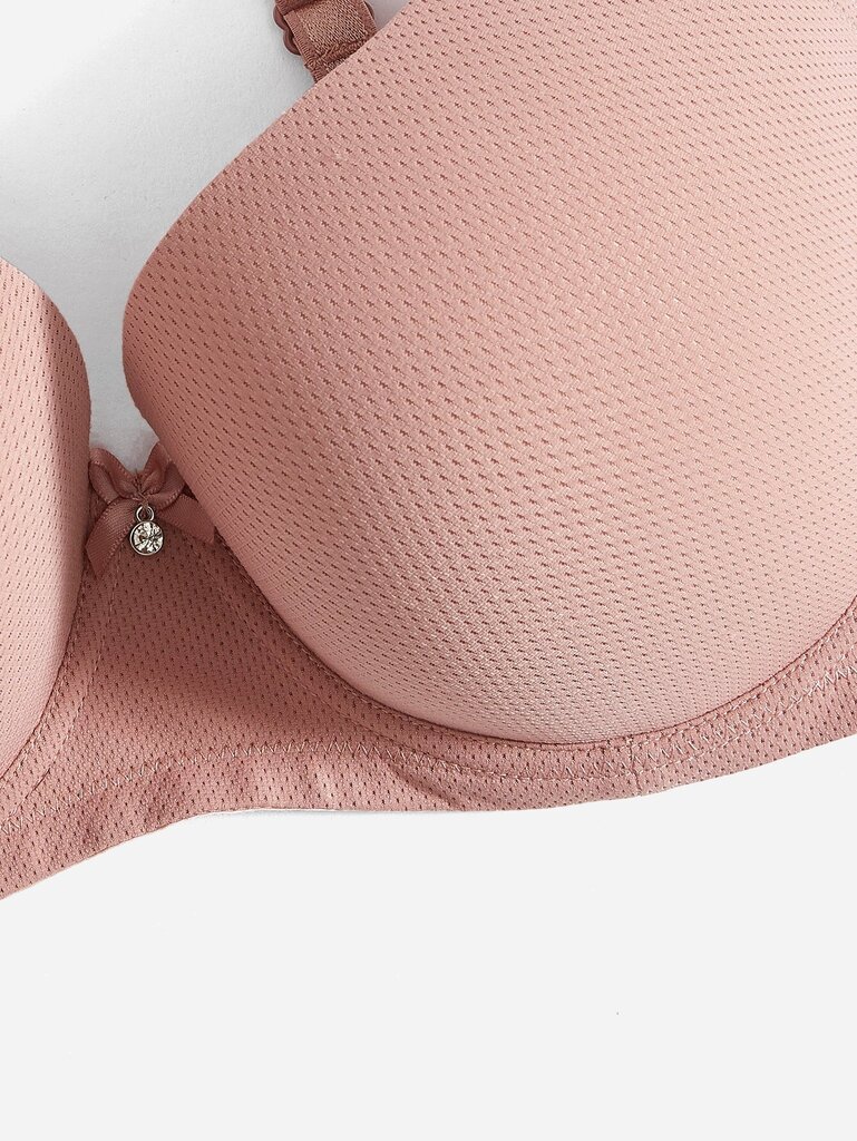 Plus Bow tekojalokivi Yksityiskohta Push Up Bra·Dusty Pink·85C hinta ja tiedot | Naisten aluspaidat | hobbyhall.fi