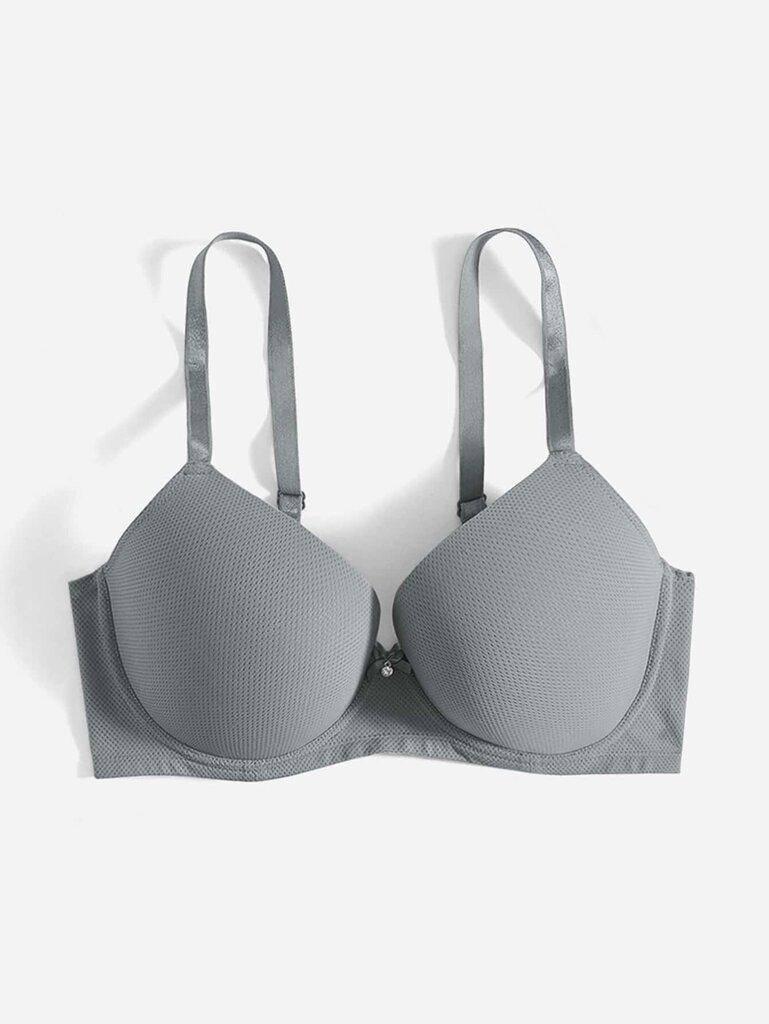 Plus Bow tekojalokivi Yksityiskohta Push Up Bra·Grey·100C hinta ja tiedot | Naisten aluspaidat | hobbyhall.fi