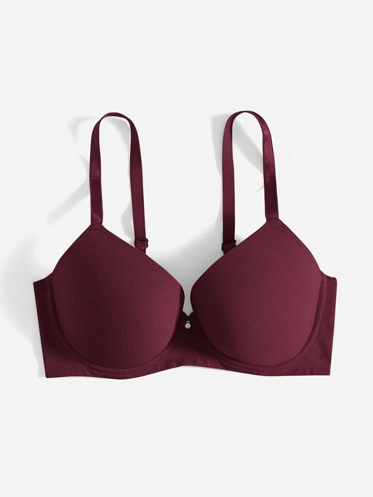 Plus Bow tekojalokivi Yksityiskohta Push Up Bra·Maroon·100D hinta ja tiedot | Naisten aluspaidat | hobbyhall.fi