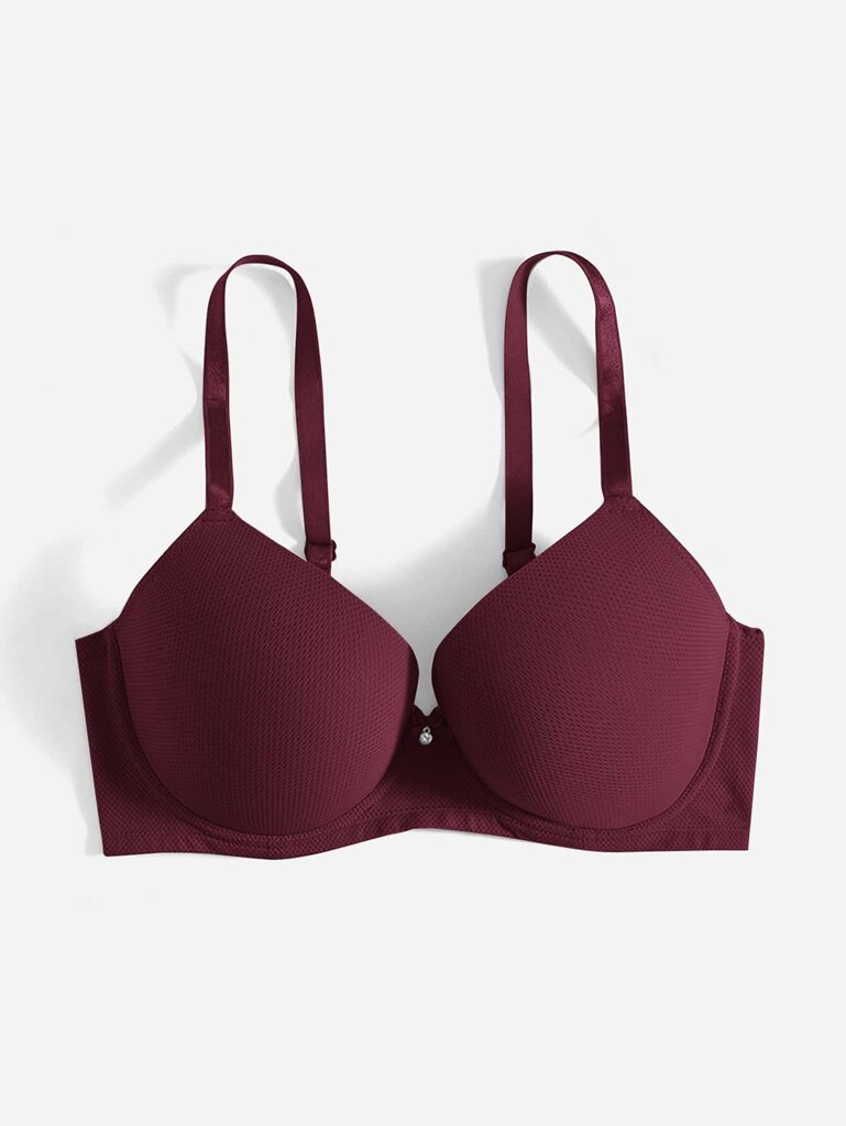 Plus Bow tekojalokivi Yksityiskohta Push Up Bra·Maroon·90C hinta ja tiedot | Naisten aluspaidat | hobbyhall.fi