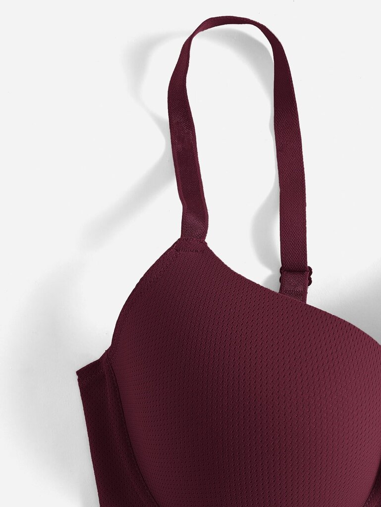 Plus Bow tekojalokivi Yksityiskohta Push Up Bra·Maroon·90C hinta ja tiedot | Naisten aluspaidat | hobbyhall.fi