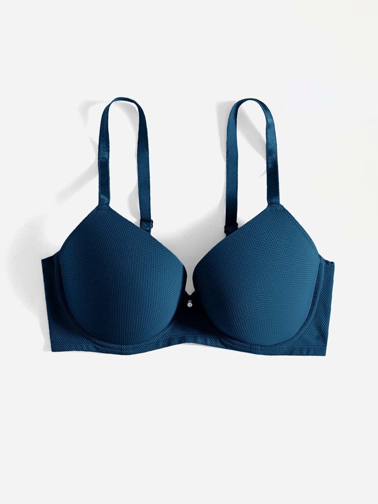 Plus Bow tekojalokivi Yksityiskohta Push Up Bra·Teal Blue·105C hinta ja tiedot | Naisten aluspaidat | hobbyhall.fi