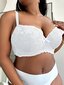 Plus kukkainen pitsirusetti edessä Underwire Bra·White·85C hinta ja tiedot | Naisten aluspaidat | hobbyhall.fi