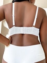 Plus kukkainen pitsirusetti edessä Underwire Bra·White·90D hinta ja tiedot | Naisten aluspaidat | hobbyhall.fi