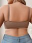 Plus Solid Wireless Bra·Coffee Brown·3XL hinta ja tiedot | Naisten aluspaidat | hobbyhall.fi