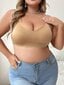 Plus Solid Wireless Bra·Khaki·0XL hinta ja tiedot | Naisten aluspaidat | hobbyhall.fi