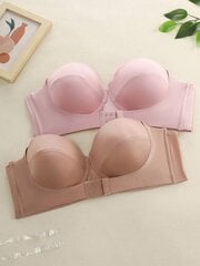 Plus 2kpl Underwire Push Up -rintaliivit 1 parilla läpinäkyvällä olkahihnalla · Monivärinen · 105C hinta ja tiedot | Naisten aluspaidat | hobbyhall.fi