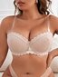 Plus Contrast Lace Scallop Trim Bra·Aprikoosi·100C hinta ja tiedot | Naisten aluspaidat | hobbyhall.fi