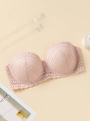 Plus Contrast Lace Scallop Trim Bra·Dusty Pink·105C hinta ja tiedot | Naisten aluspaidat | hobbyhall.fi