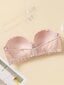 Plus Contrast Lace Scallop Trim Bra·Dusty Pink·105C hinta ja tiedot | Naisten aluspaidat | hobbyhall.fi